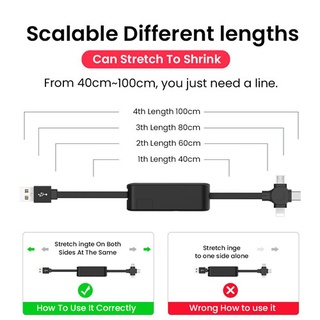 Dây cáp sạc Type C 3 trong 1 thích hợp cho Android Type-C