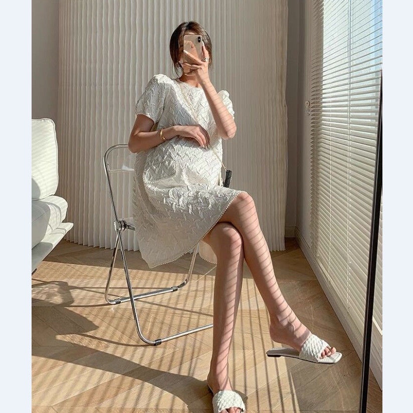 [Spot] Đầm Rộng Cỡ Lớn Khí Chất Cao Cấp Thời Trang Mùa Hè Phong Cách Hàn Quốc