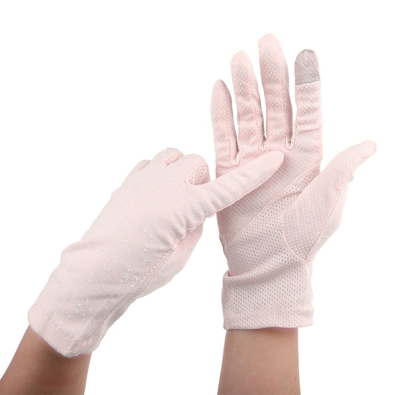 Găng Tay Lưới Siêu Mỏng Chống Nắng / Tia UV Màn Hình Cảm Ứng Màu Trơn Bảo Vệ Toàn Diện Cho Nữ