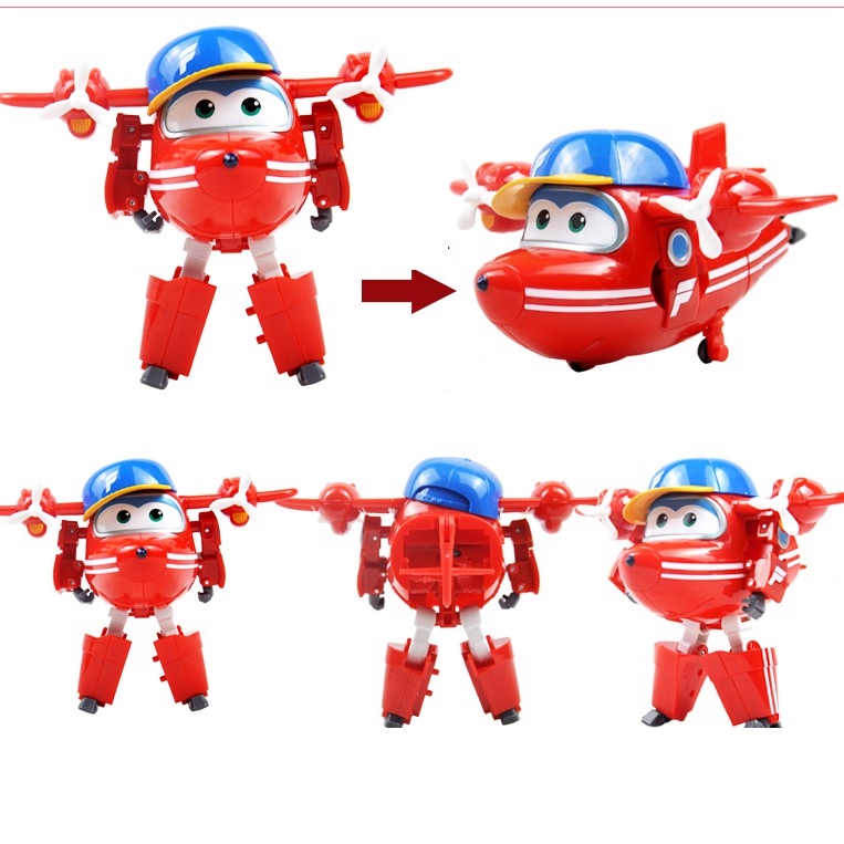 Mô hình máy bay biến hình robot Flip nhanh nhẹn đồ chơi đội bay siêu đẳng super wings