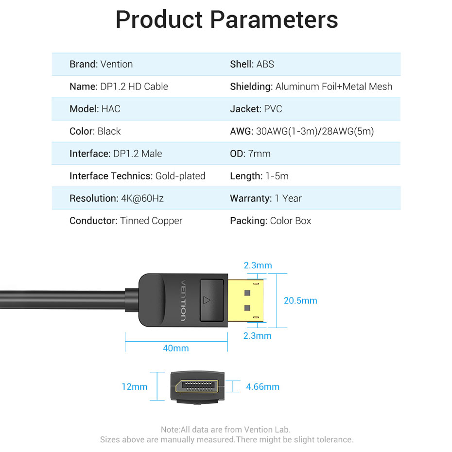 Dây Cáp Nối Displayport 1.2 4k Hd 144hz 21.6gbps Dành Cho Máy Tính / Laptop