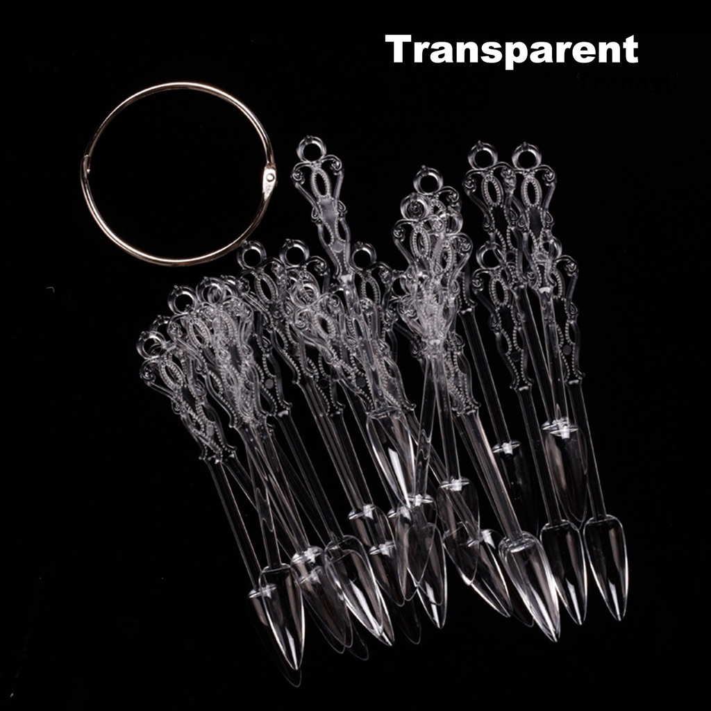 Set 24 Móng Tay Giả Trong Suốt Có Khóa Cài Hình Quạt Luyện Tập Làm Móng Nghệ Thuật