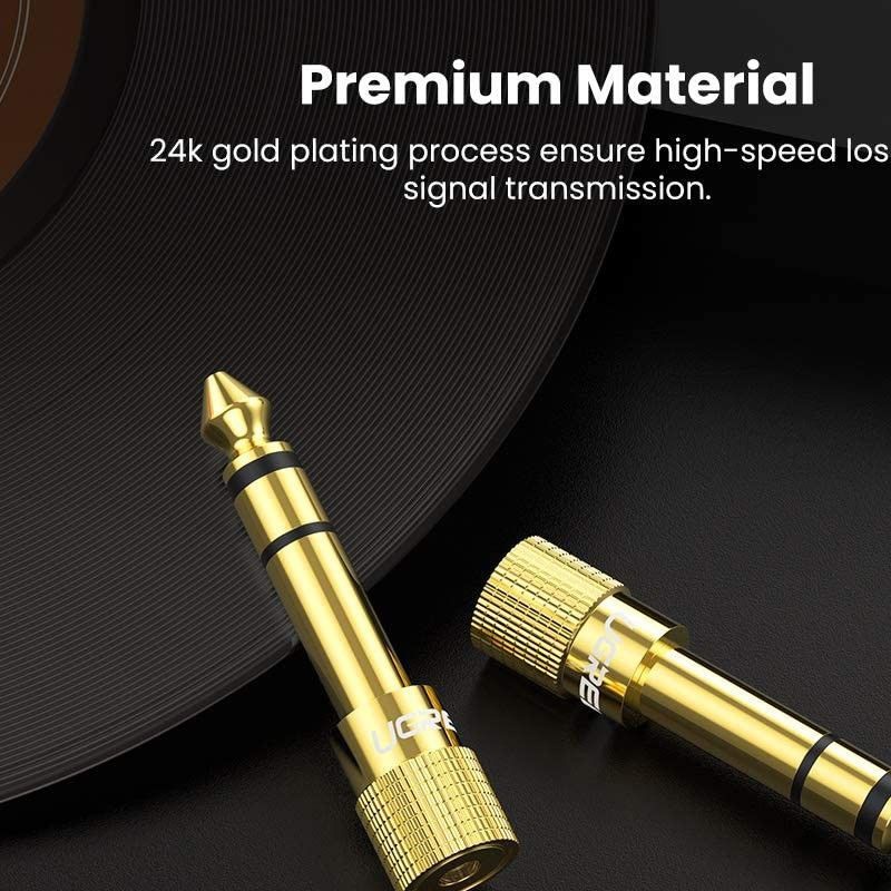 Jack 6.5 sang 3.5 nhân đồng mạ vàng 24K HIFI Ugreen 20503