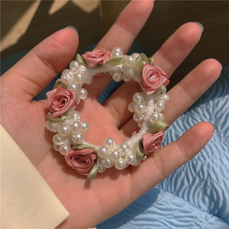 Dây Buộc Tóc Đa Năng Họa Tiết Hoa Hồng Xinh Xắn Cho Nữ