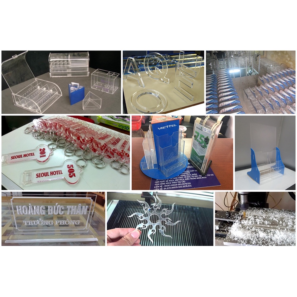 Cắt khắc Mica theo yêu cầu