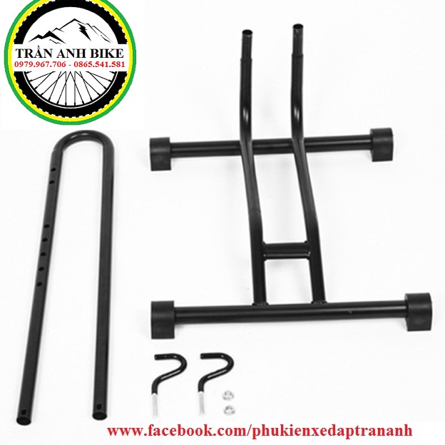 Chân chống xe đạp chữ L có móc dựng bên đa năng