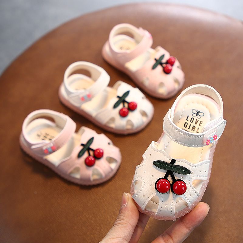 Dép Tập Đi Cho Bé, Sandal Tập Đi Hình Cherry Cho Bé Gái