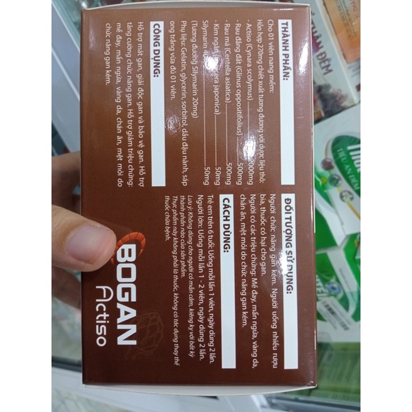 Viên uống bổ gan, giải độc gan Bogan actiso Hộp 50 viên