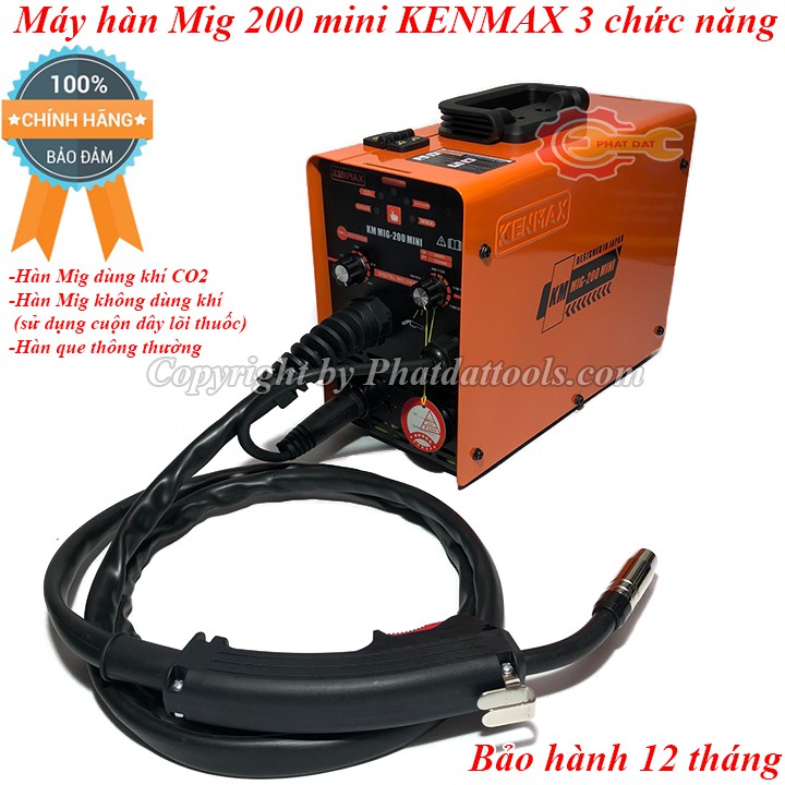 Máy hàn mig 200 mini KENMAX 3 chức năng-Máy hàn Mig không dùng khí-Công nghệ Nhật Bản-Đầy đủ phụ kiện-Bảo hành 12 tháng