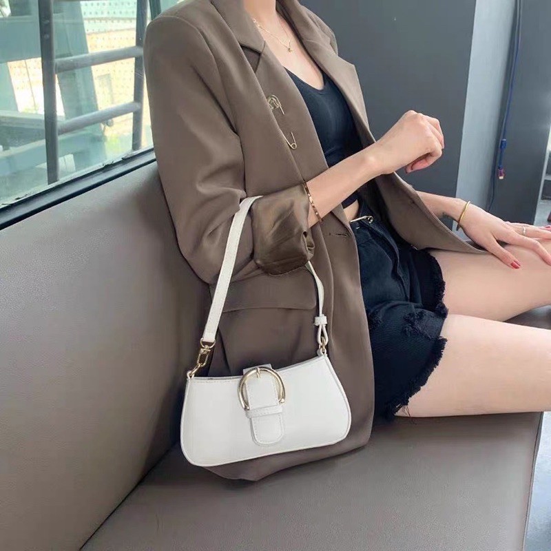 Túi xách nữ kẹp nách đeo chéo thời trang giá rẻ Khuy Tròn