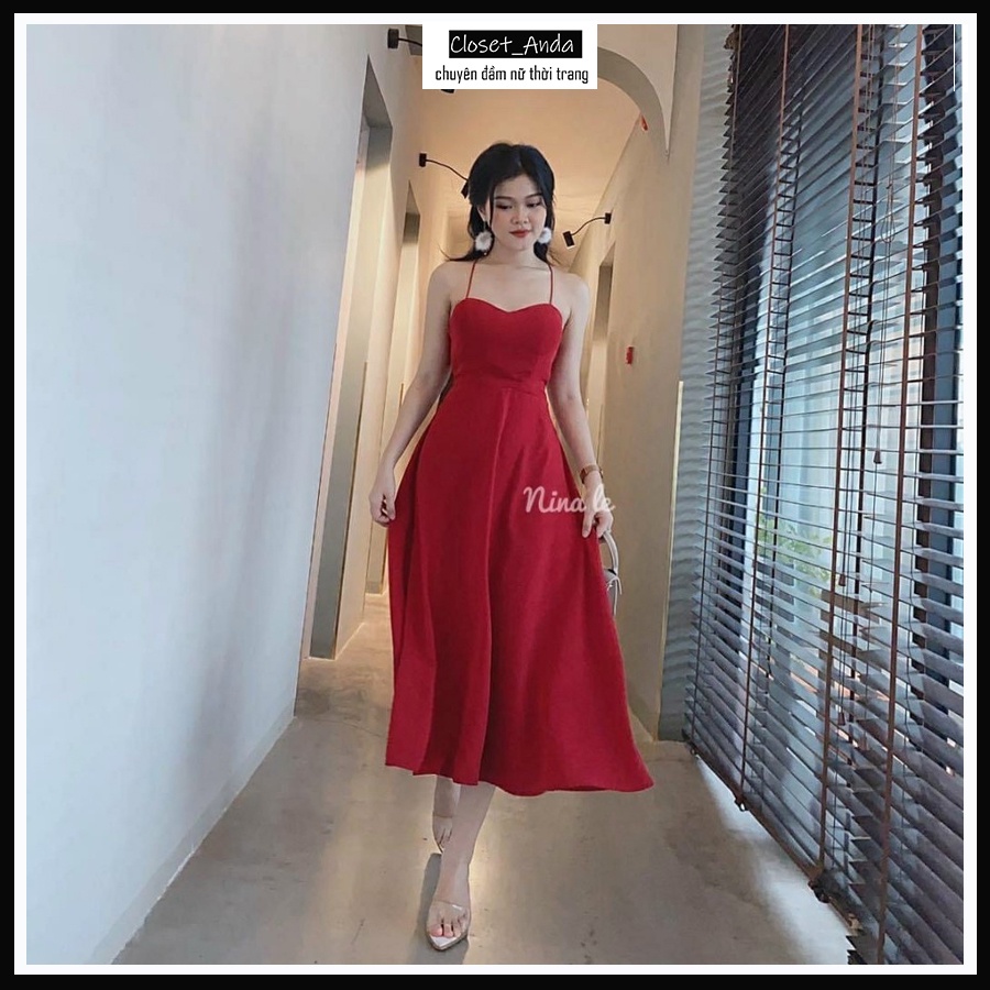 ĐẦM MAXI NỮ ĐI BIỂN DU LỊCHFREESHIP ĐẦM NỮ 2 DÂY DÁNG DÀI ĐAN DÂY LƯNG KÈM MÚT NGỰC | BigBuy360 - bigbuy360.vn