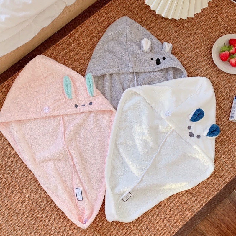 KHĂN QUẤN Ủ TÓC LAU KHÔ SIÊU TỐC/ KHĂN Ủ TÓC THẦN THÁNH CHẤT LIỆU COTTON HÌNH CUTE