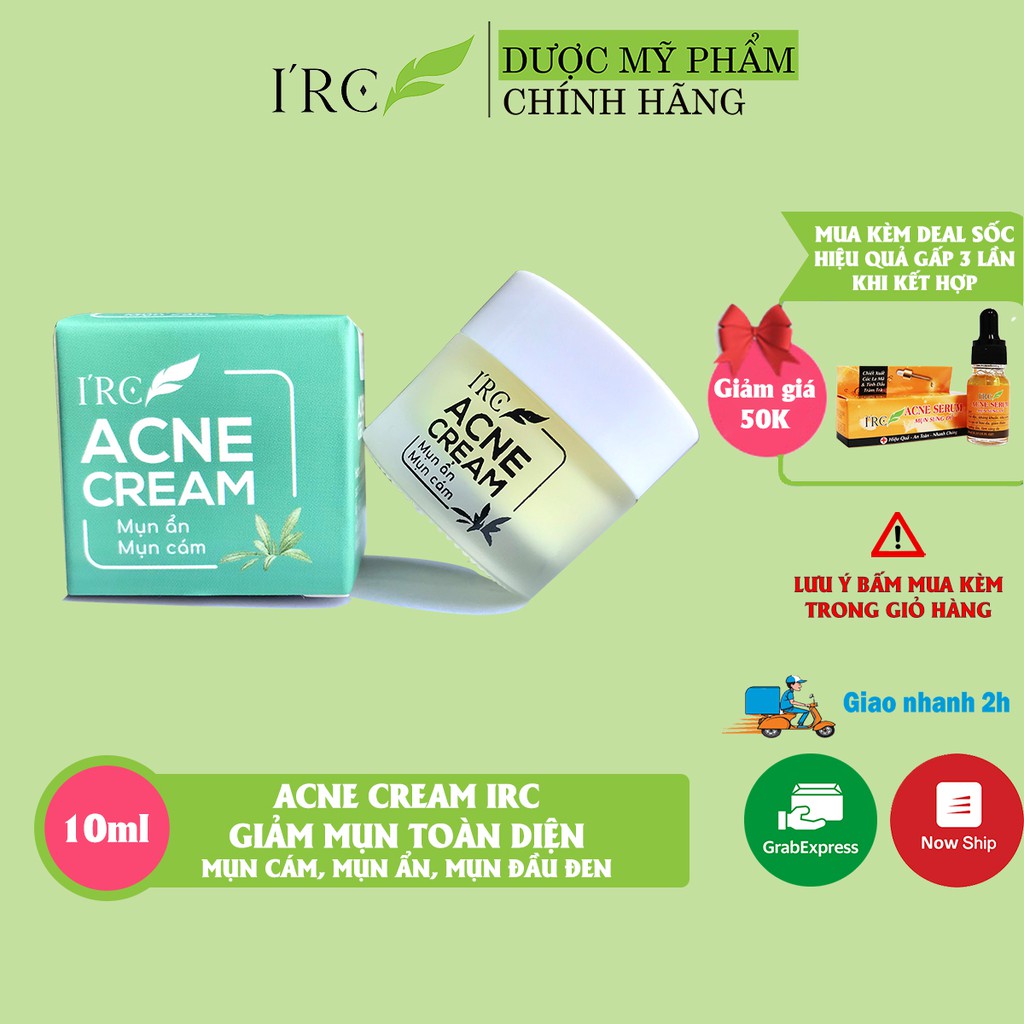 Kem mụn Acne Cream IRC mụn cám, mụn ẩn tăng sinh collagen phục hồi da mụn 10g