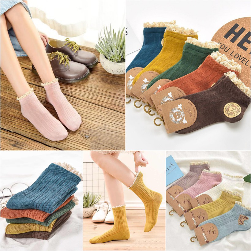 Set 5 đôi Tất Nữ xuất Nhật thấp cổ hàng Cao Cấp