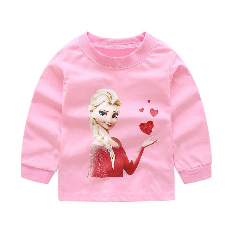 Bộ Pijama Dài Tay In Hình Công Chúa Elsa Cho Bé Gái