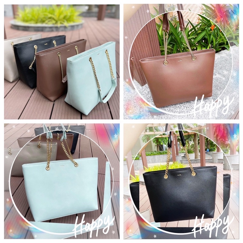 TNS-Túi tote công sở da thật cao cấp zip miệng túi Aldio tote bag-đen classic