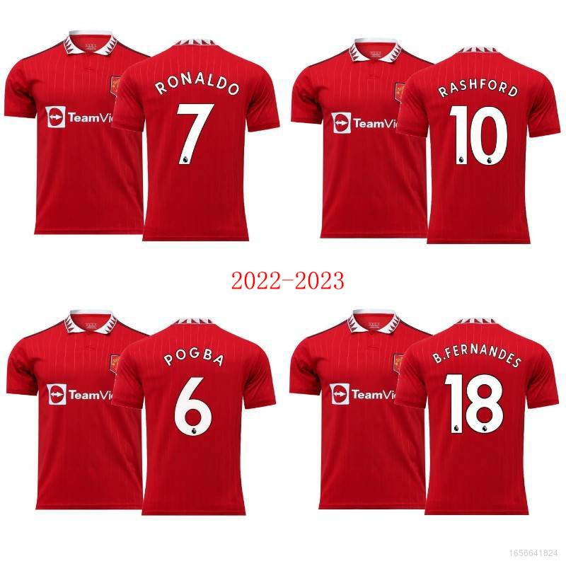 Áo Thun Polo Hình Ronaldo Fernandes Pogba Rashford Dễ Thương Câu Lạc Bộ Bóng Đá 2022-2023 MU