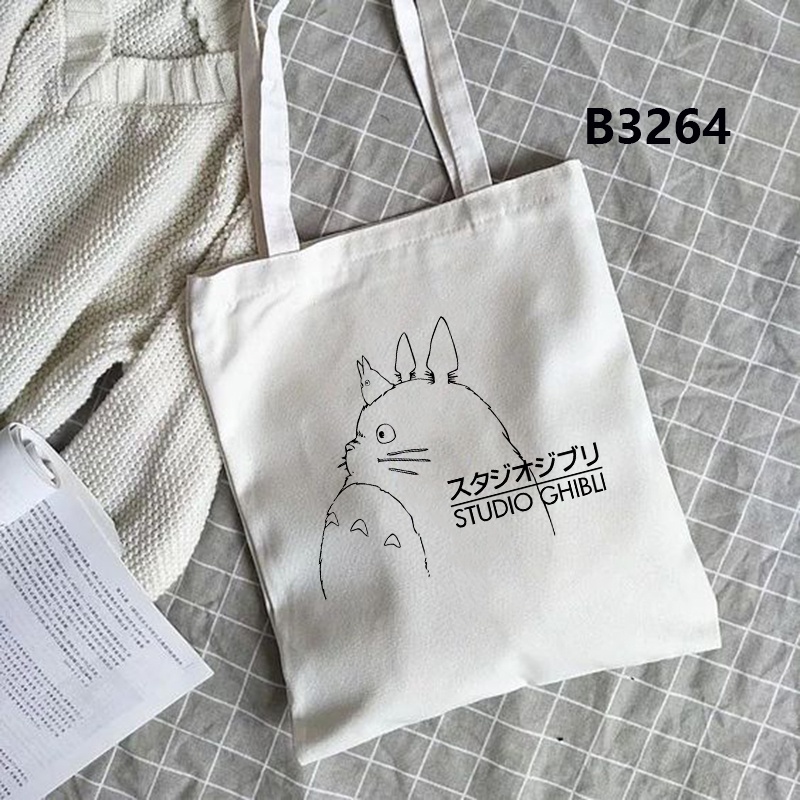 Túi tote canvas in nhân vật Anime Ghibli YY5 dành cho nữ