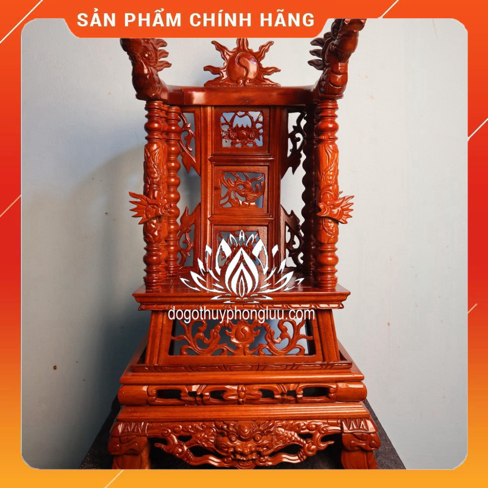 Ngai thờ cột gia tiên gỗ gụ trạm rồng cao cấp