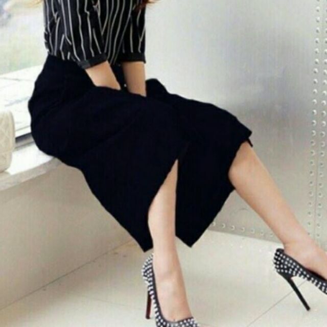 Quần ống rộng lửng 9 tấc