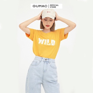 Áo thun nữ in chữ from basic tay ngắn cá tính GUMAC ATB518