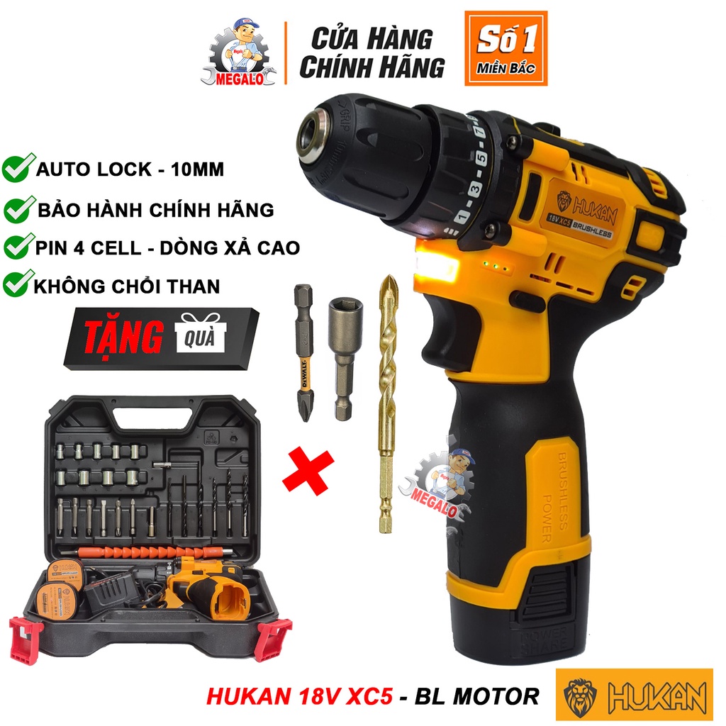 Khoan Hukan 4 cell 18V, model XC5 không than