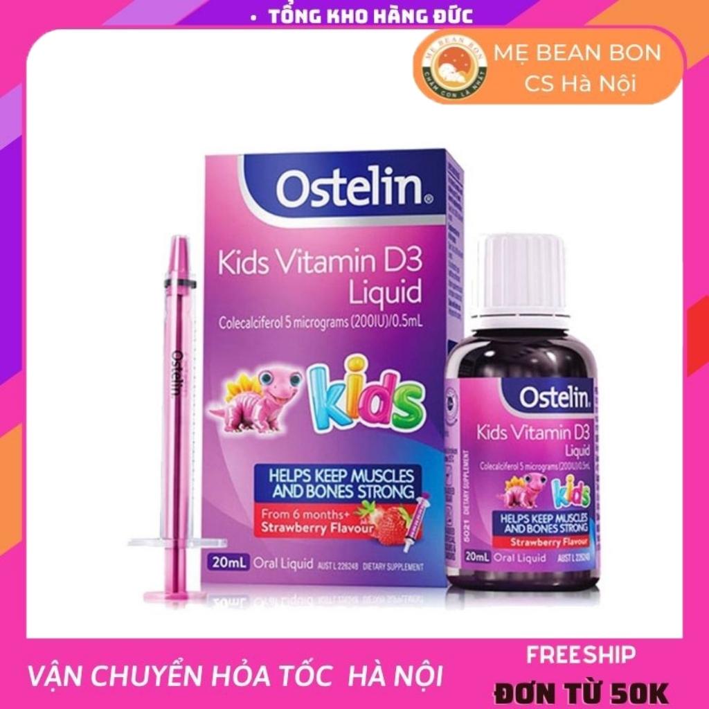 Vitamin dạng nước cho bé từ sơ sinh Ostelin Kids Vitamin D3 Liquid 20ml của Úc giúp hấp thụ canxi tối ưu - mẹ bean bon