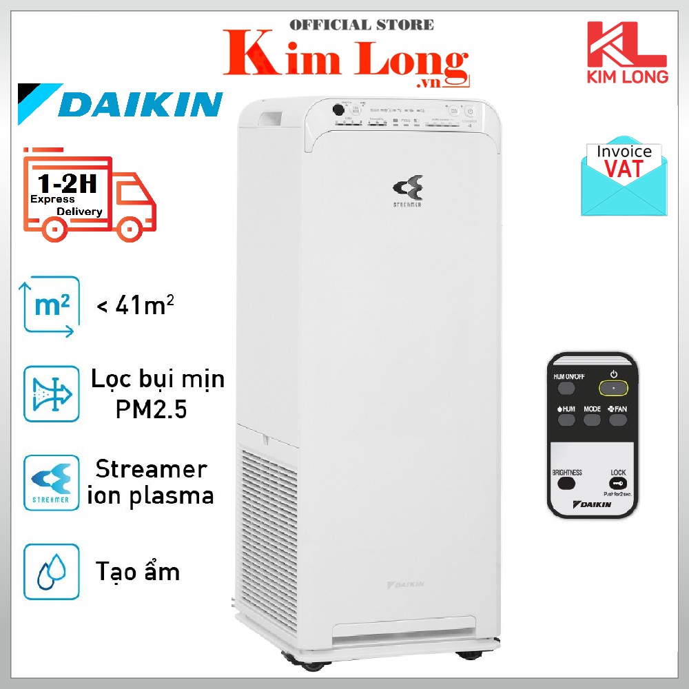 Máy Lọc không khí tạo ẩm Daikin MCK55TVM6 41m2 Công nghê Streamer Hàng chính hãng