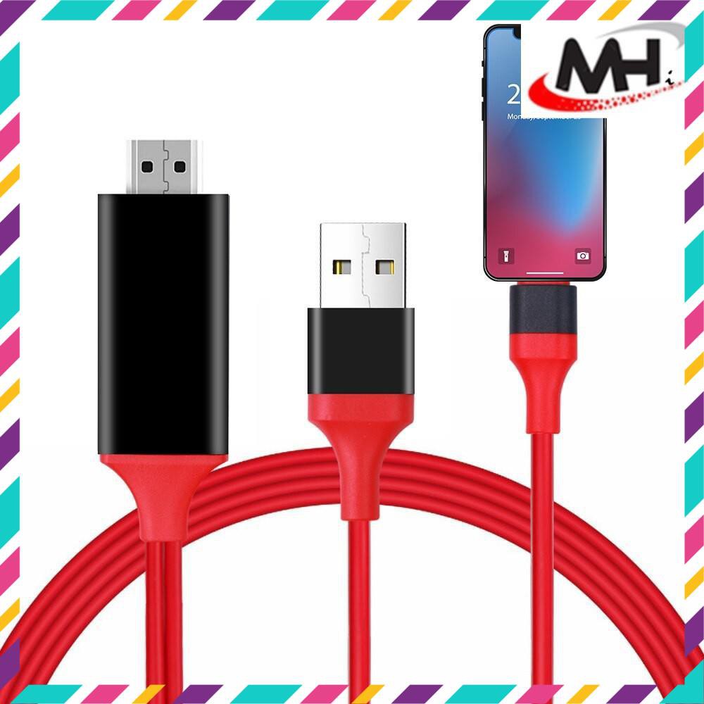 Cáp MHL Lightning to HDMI cho iPhone, iPad-Sản xuất theo công nghệ mới 2020 TĂNG ĐỘ NÉT-ĐỘ ỔN ĐỊNH tín hiệu 100%