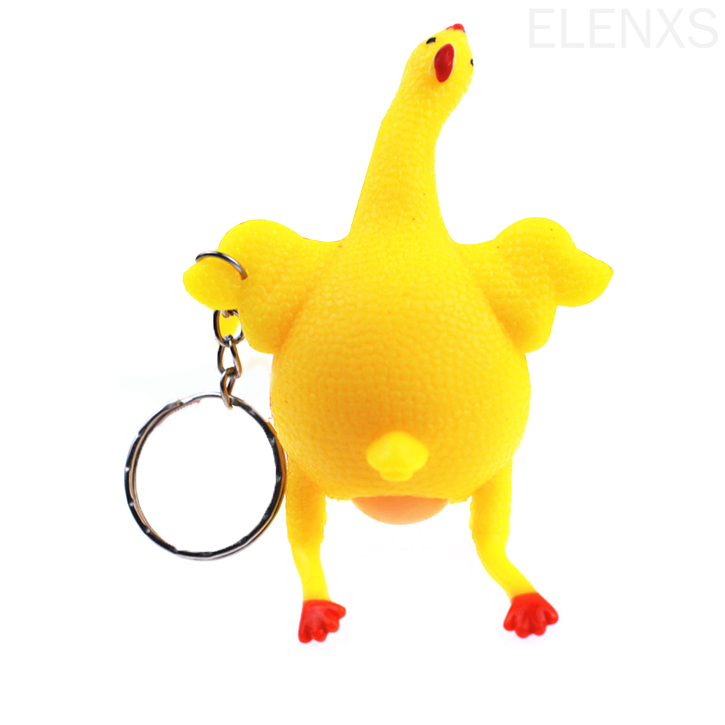 Đồ Chơi Chú Gà Giải Tỏa Căng Thẳng Có Móc Khóa Đơn Giản Đáng Yêu