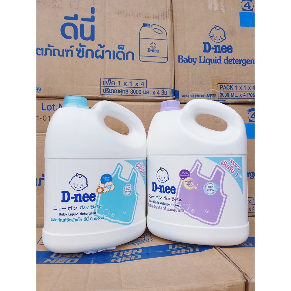 Nước giặt quần áo em bé Dnee 3000ml (Chính hãng có tem Đại Thịnh)siêu thơm sạch