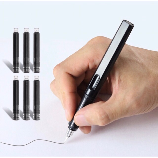 Sét bút máy ngòi thẳng+ vở + 6 ống mực thay sẵn