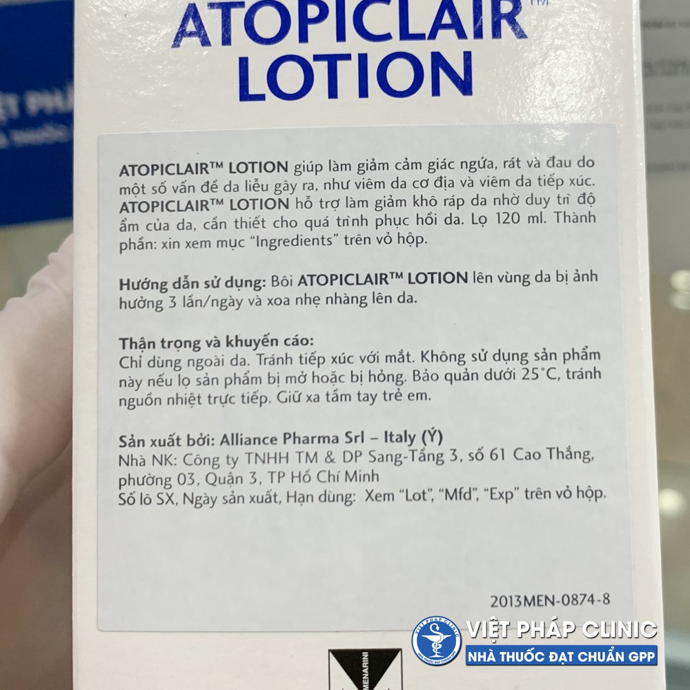 Atopiclair Lotion giảm ngứa, khô rát 120ml