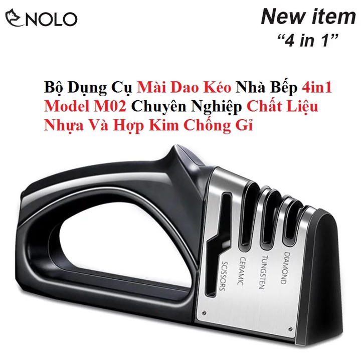 Bộ Dụng Cụ Mài Dao Mài Kéo Nhà Bếp 4in1 Model M02 Chuyên Nghiệp Chất Liệu Hợp Kim Chống Gỉ