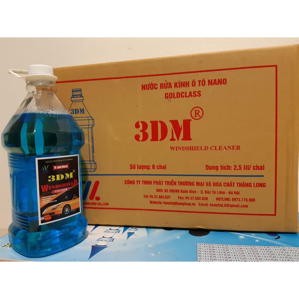 Nước rửa kính ô tô chuyên dụng 1 thùng 4 chai (CHAI 2,5l)  GOLDCLASS  3DM