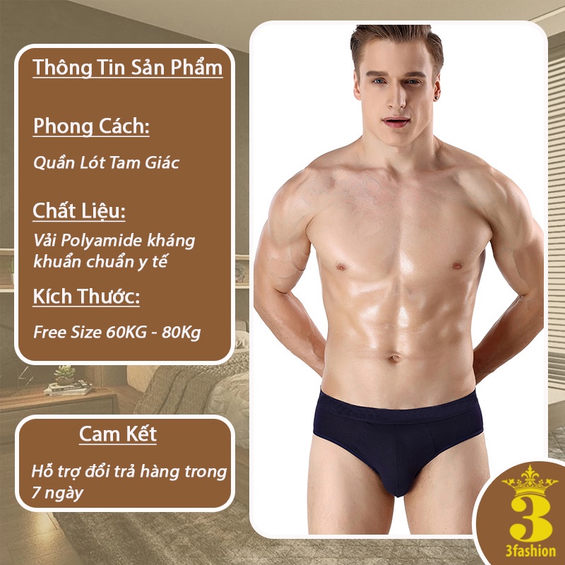 Quần sịp quần lót nam tam giác cotton, Quần lót thông hơi, thun co giãn 4 chiều Munaeiif - QS02