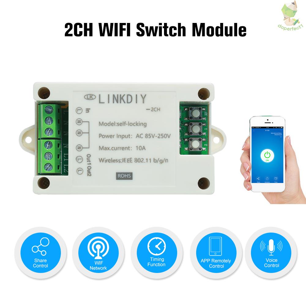 eWeLink Smart Wifi Switch Universal Module 2CH AC85-250V Wireless Switch Timer Phone APP Remote Control Compatible with "Amazon" Alexa Google Home Voice Control for Smart Home