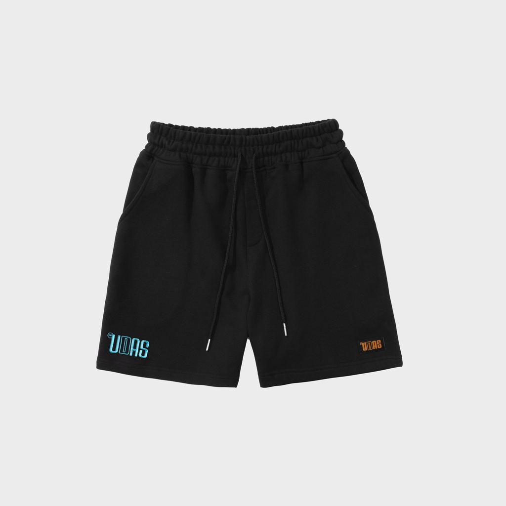 Quần đùi Short UDAS nỉ chân cua Signature - Đen