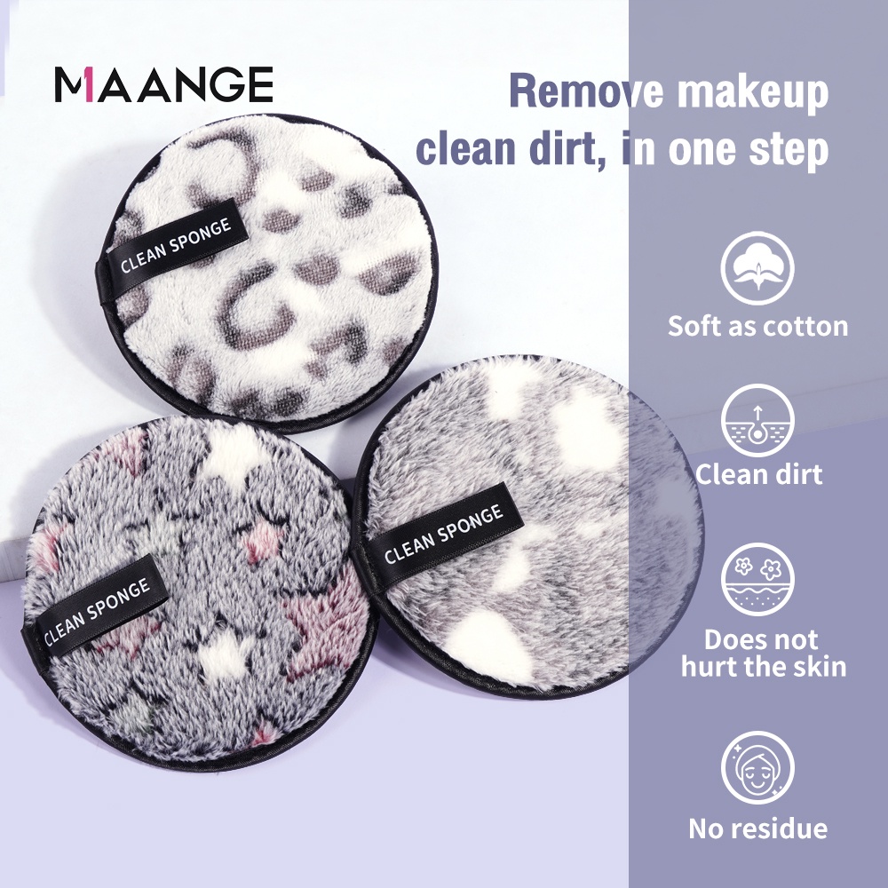 Set 3 bông mút tẩy trang MAGEFY hai mặt nhiều màu sắc