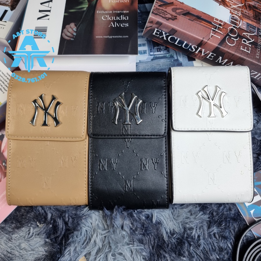 Túi Da Mini MLB NY Monogram Diamond Embo Cell Phone Cross Bag Full Tag Code