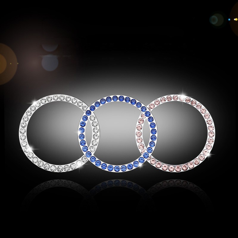 SUN Automobiles Start Switch Button Decorative Diamond Rhinestone Ring Circle Trim for Car SUV Sparkling Decorative