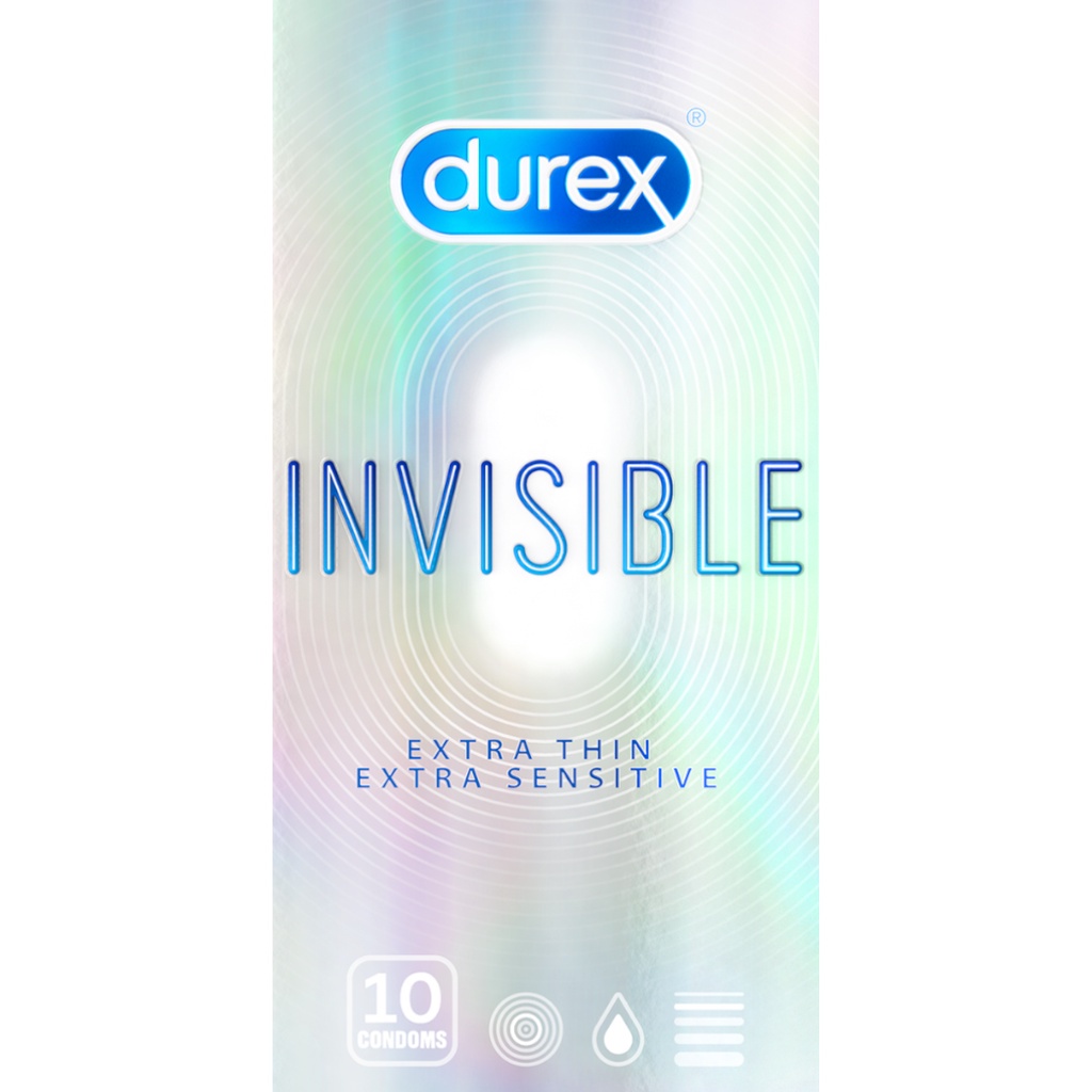 [ Có video ảnh thật ] Bao cao su Durex Invisible hộp 10 chiếc bcs durex mỏng tàng hình