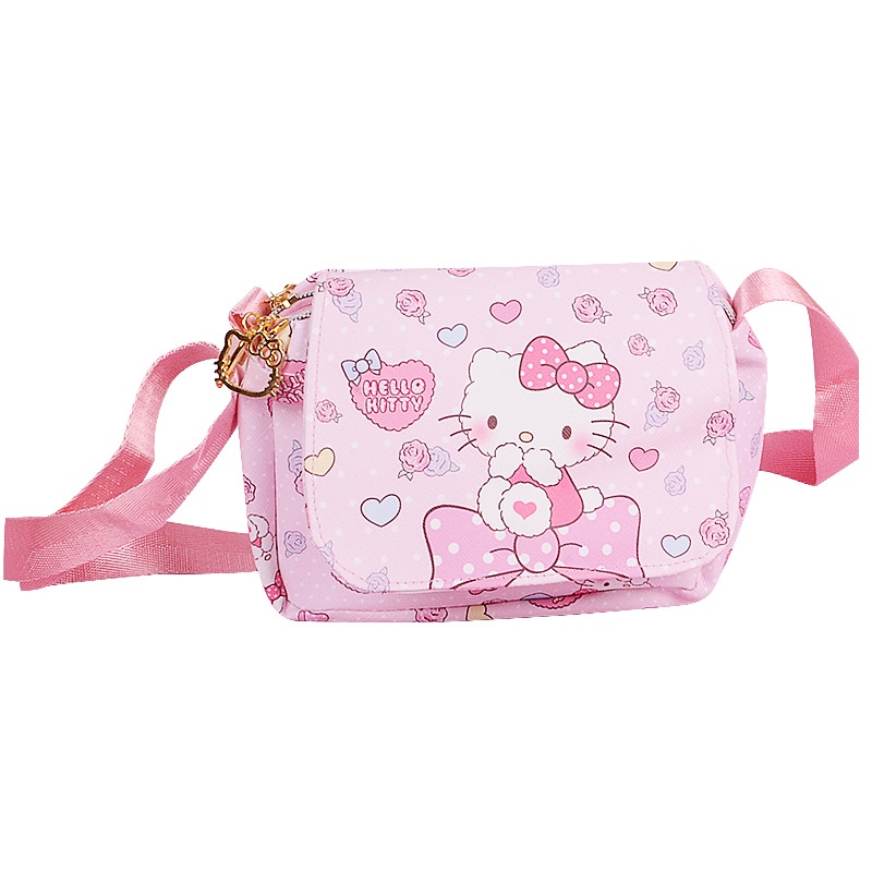 Dễ Thương Túi Đeo Vai Vải canvas Da pu In Hoạt Hình Hello kitty Kiểu Nhật Bản Thời Trang Cho Học Sinh