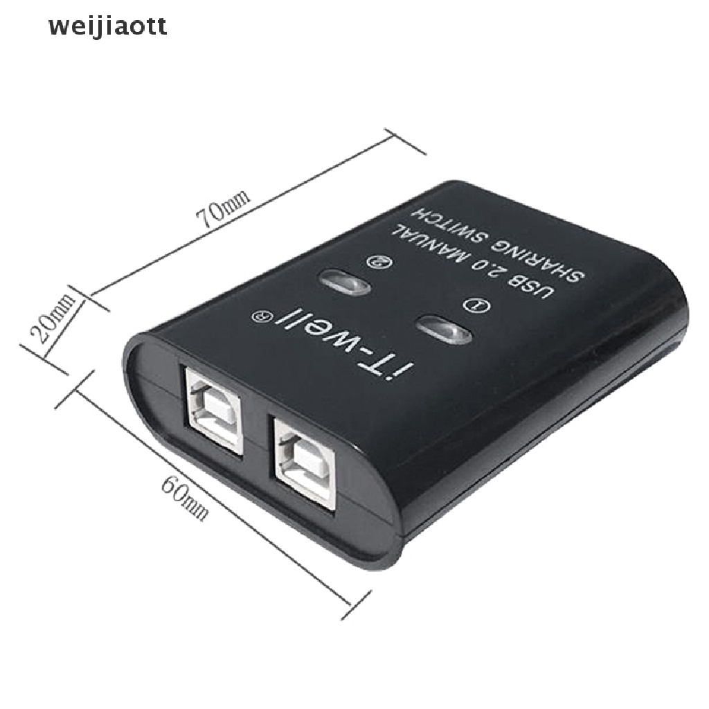 weijiaott USB Printer Sharing Device 2-Port Manual Kvm Switching Splitter Hub Converter WT