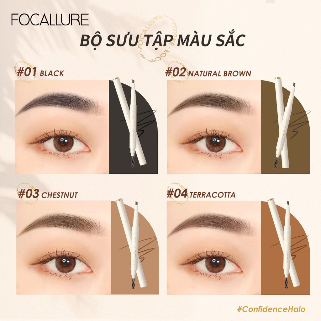 Bút chì kẻ lông mày Focallure đầu mềm chống nước