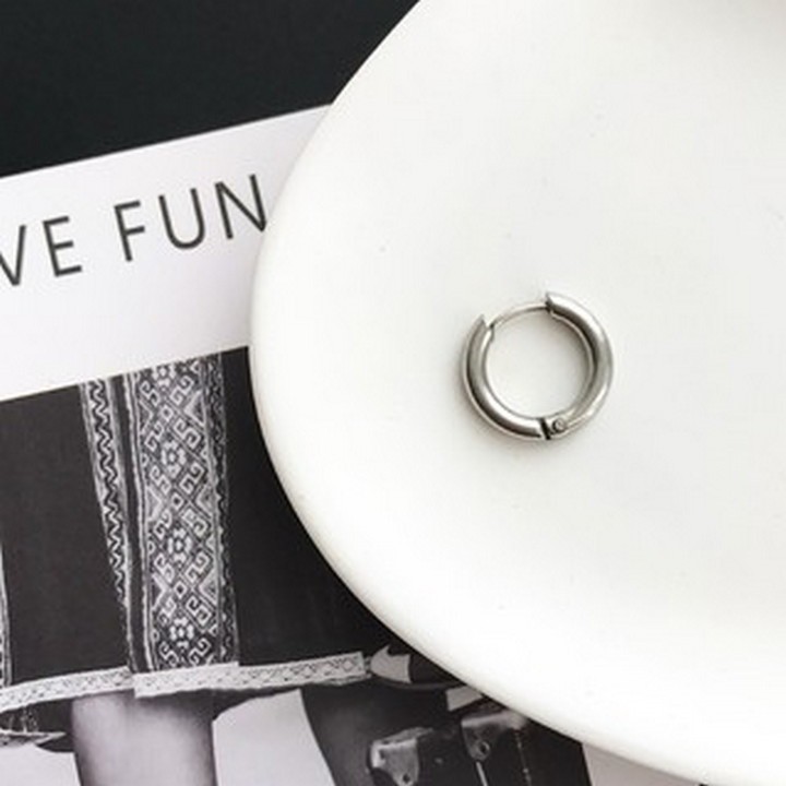 ( 1 chiếc ) Khuyên tai vành tròn bông tai thời trang nam nữ unisex phụ kiện trang sức cá tính phong cách Hàn Quốc