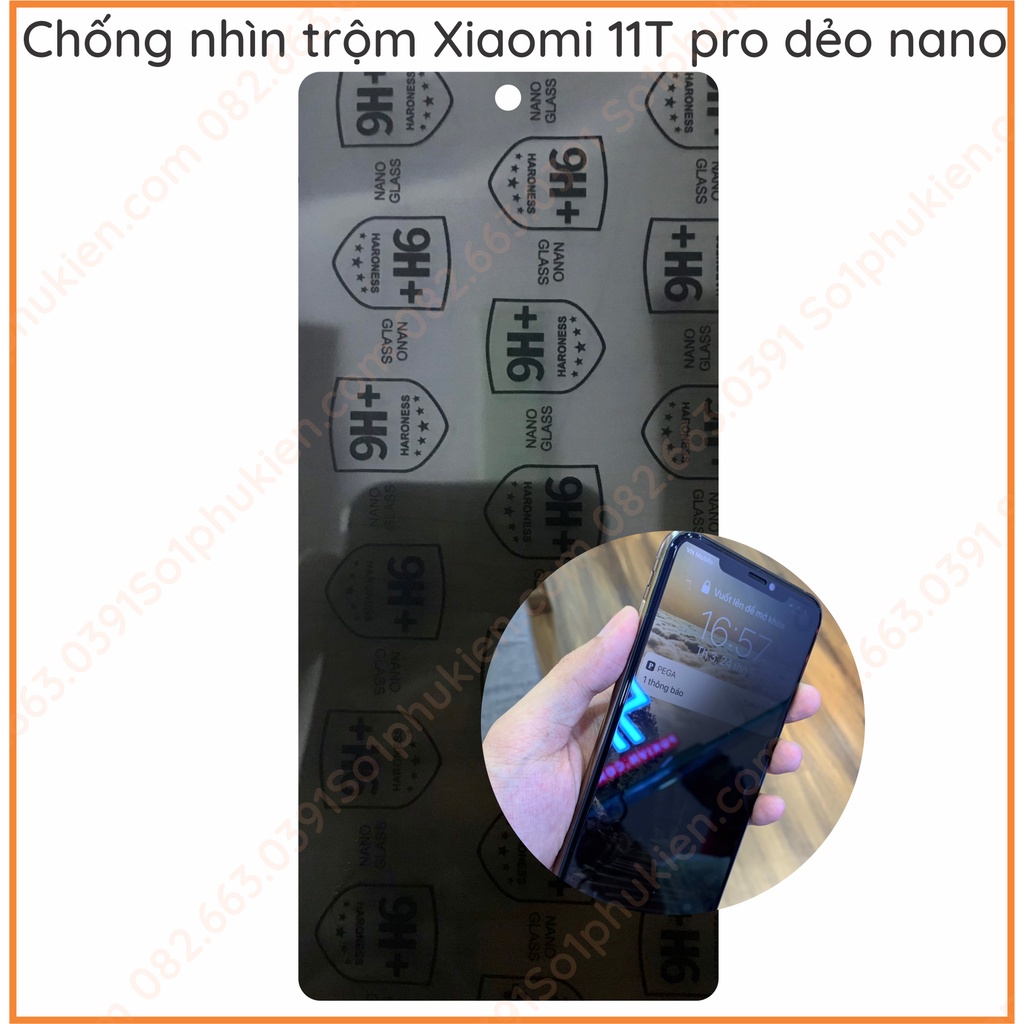 Dán cường lực chống nhìn trộm Xiaomi 11T pro dẻo nano