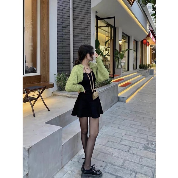 Áo khoác ngoài lông xù kèm ảnh thật khách trung