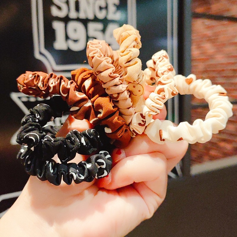 Dây Buộc Tóc Scrunchies Màu Trầm Sang Chảnh