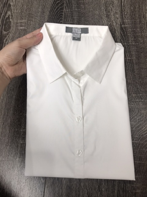 [Ảnh thật - Clip thật] Áo sơ mi dài tay trắng - Xanh | BigBuy360 - bigbuy360.vn